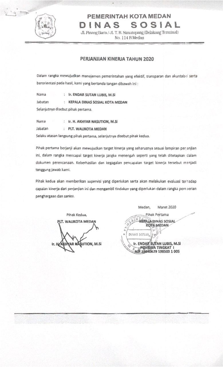 PERJANJIAN KINERJA Tata Lingkungan DLH Makassar